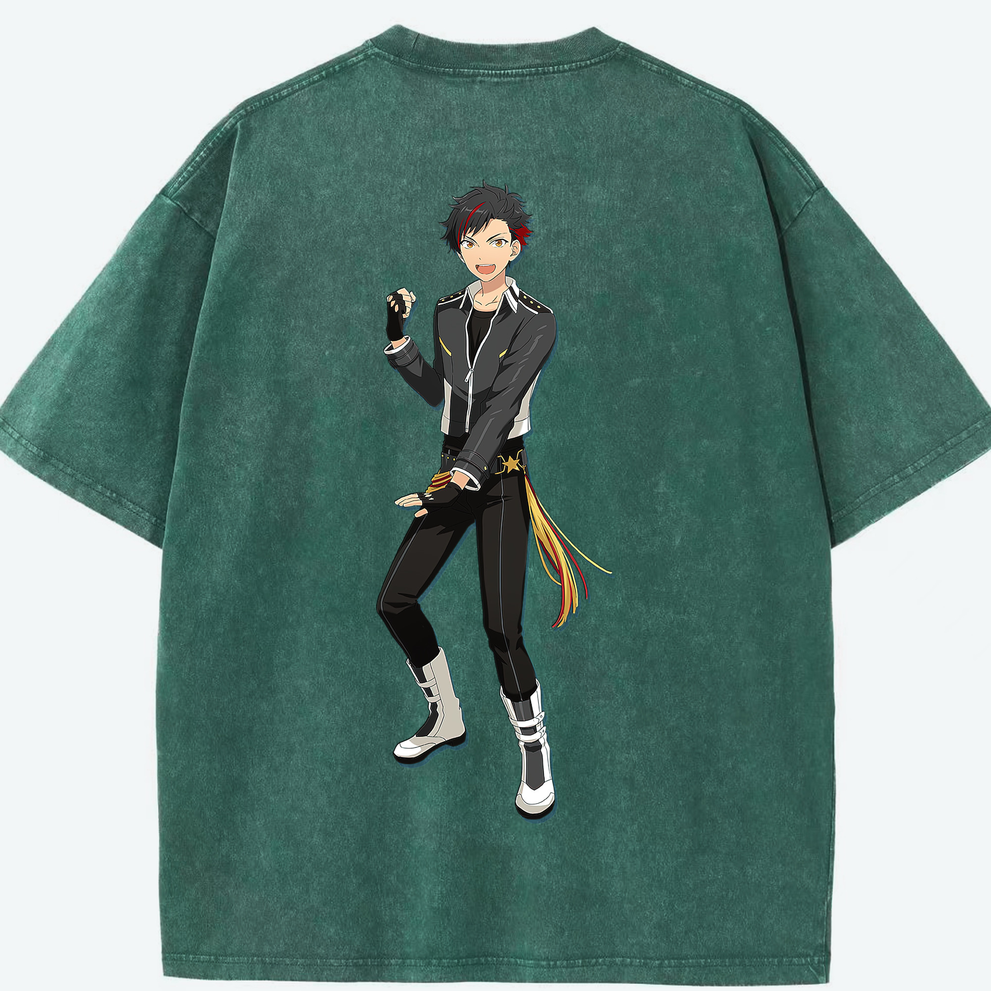 （画像用） あんさんぶるスターズ! Ensemble Stars 綿100% ヴィンテージ風 半袖Tシャツ（背面プリント）